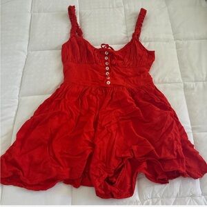 Urban Outfitters Romper Orange-Red Flattering Fit